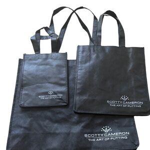 Lot of 3 New SCOTTY CAMERON GALLERY Tote Bags The Art of Putting  Black w White